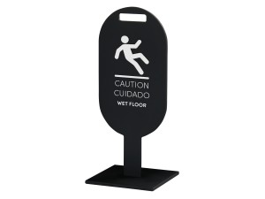 Vista Oval Wet Floor Sign-Black