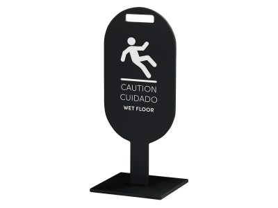 Vista Oval Wet Floor Sign-Black
