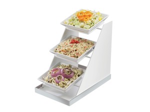 Luxe 3 Bowl Stainless Steel Display - 10" x 16 1/4" x 17"