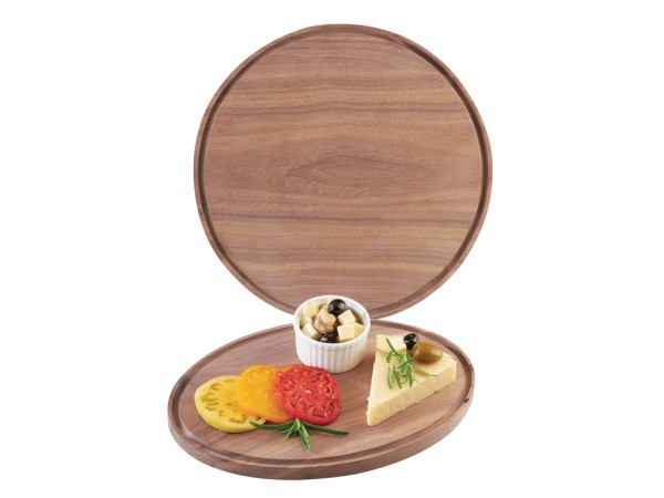 Round Walnut Serving Board - 12" x 3/4"