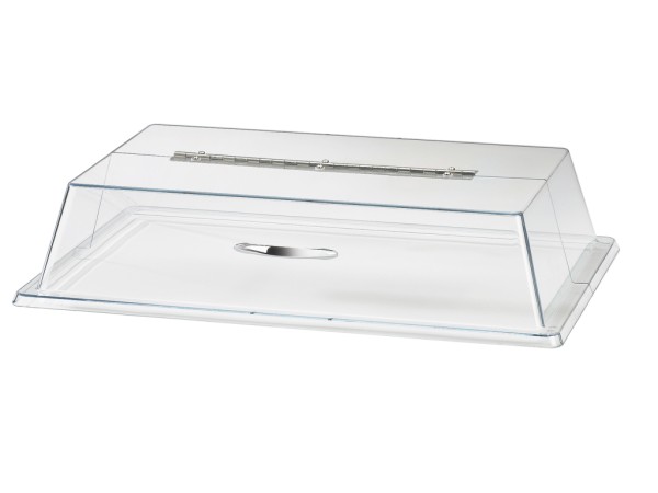 Clear Standard Rectangular Bakery Tray Cover with Center Hinge - 18" x 26" x 4"