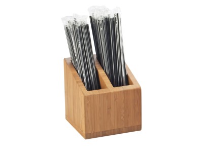 Bamboo Straw Holder - 5" x 5" x 5 1/2"