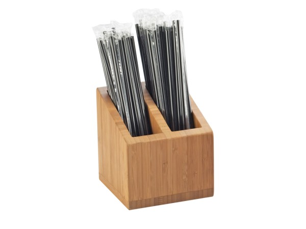 Bamboo Straw Holder - 5" x 5" x 5 1/2"