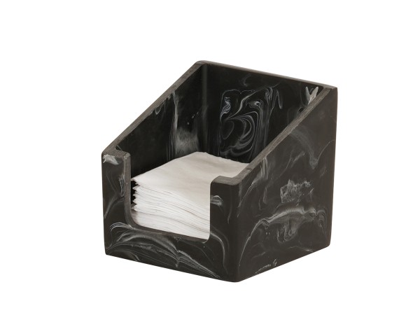 5x5 Napkin Holder-Black Swirl