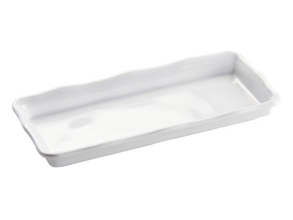 Organic Edged Melamine Tray - 13 3/4" x 12 3/4" x 1 1/2"