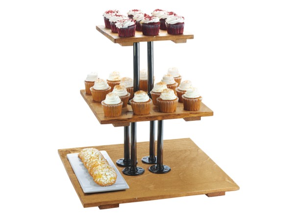 Madera 3 Tier Pastry Display Riser - 20 3/4" x 20 3/4" x 20"