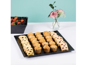 Faux Slate 15" Square Platter with Raised Rim