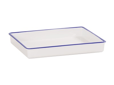 Enamelware 15" x 12" Melamine Deep Serving Tray