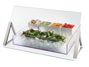 Portable Glass Sneeze Guard - 48" x 9" x 18"