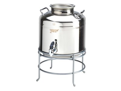 Stainless Steel 3 Gallon Beverage Dispenser with Wire Stand