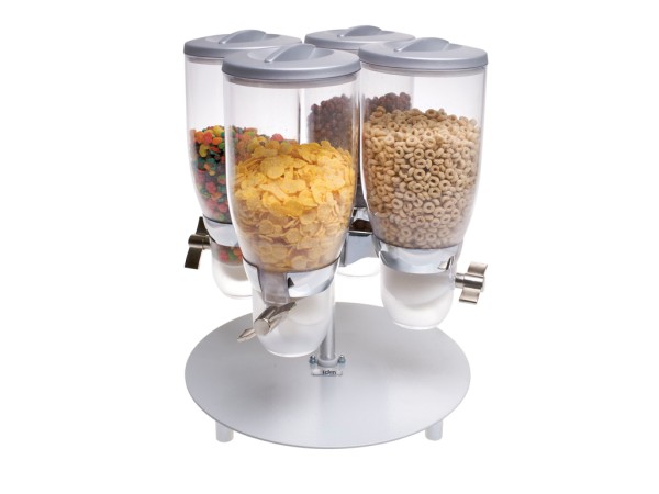 Turn N Serve Platinum Rotating 3.5 Liter, 4 Canister Cereal Dispenser