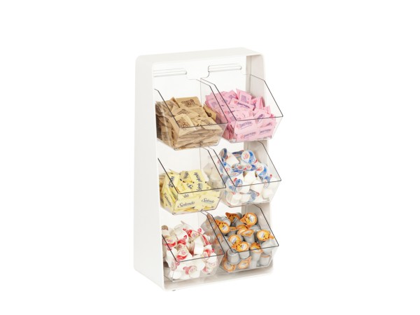 White Classic Condiment Holder With Removable Plastic Compartments