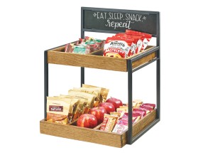 Two Tier Merchandiser with Chalkboard Sign