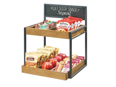 Two Tier Merchandiser with Chalkboard Sign
