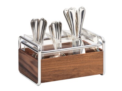 Mid-Century Flatware Organizer Chrome