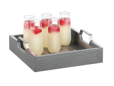 Ashwood Gray Oak Serving Tray- 12" x 12" x 3 1/2"