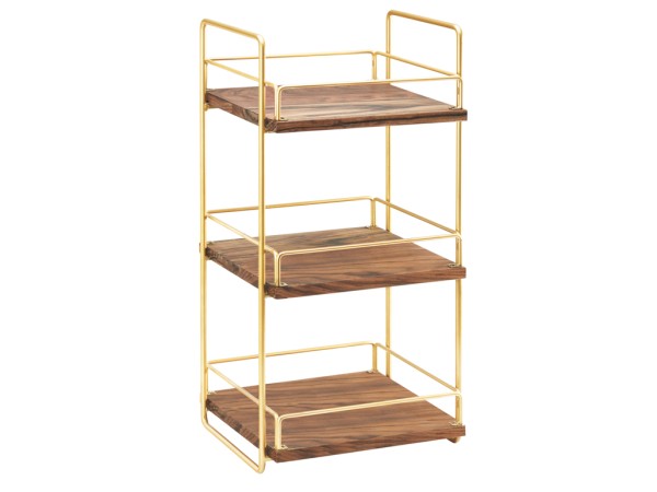 Mid Century 3 Tier Merchandiser Brass