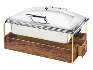 Mid-Century Chafer with Brass Trim