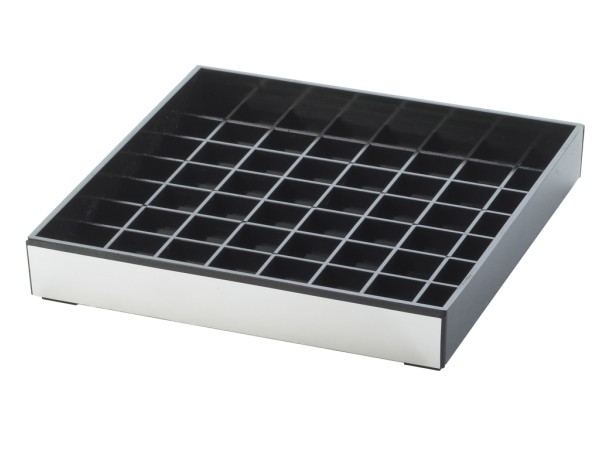 Silver and Black 6" Square Drip Tray