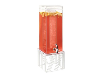 Portland White  Beverage Dispenser with Ice Chamber