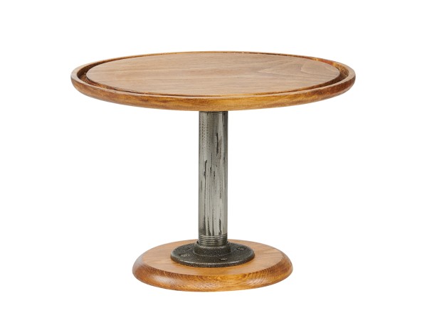 Madera Rustic Pine 13" x 7" Footed Pedestal Cake Stand