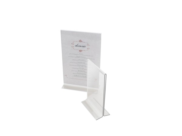 Acrylic T-Type tabletop cardholder - 4" x 6"