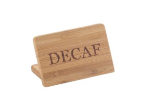 3" x 2" Bamboo "Decaf" Beverage Sign