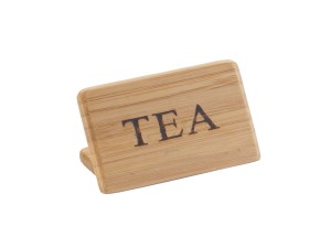 3" x 2" Bamboo "Tea" Beverage Sign