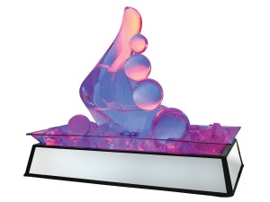 Large Mirror Ice Carving Pedestal with LED Feature