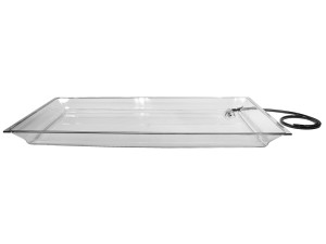 Clear Acrylic Rectangular Ice Pan with Drainage Hose for Ice Housing - 25" x 50 1/2" x 4"