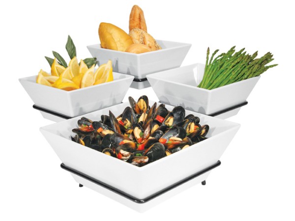 Melamine 4 Bowl Square Display