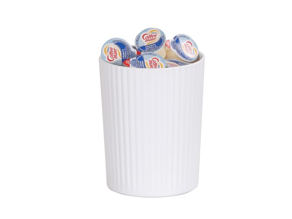 Ribbed 4.75" Diameter Crock - White