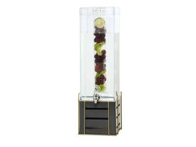 Empire 3 Gallon Black Square Beverage Dispenser with Infusion Chamber