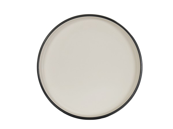 Hudson 6" Raised Rim Plate-Black and Ivory