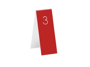 Red & White Table Tent 1-25